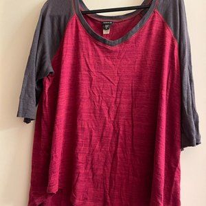 Torrid Size 2 2-toned football style tee